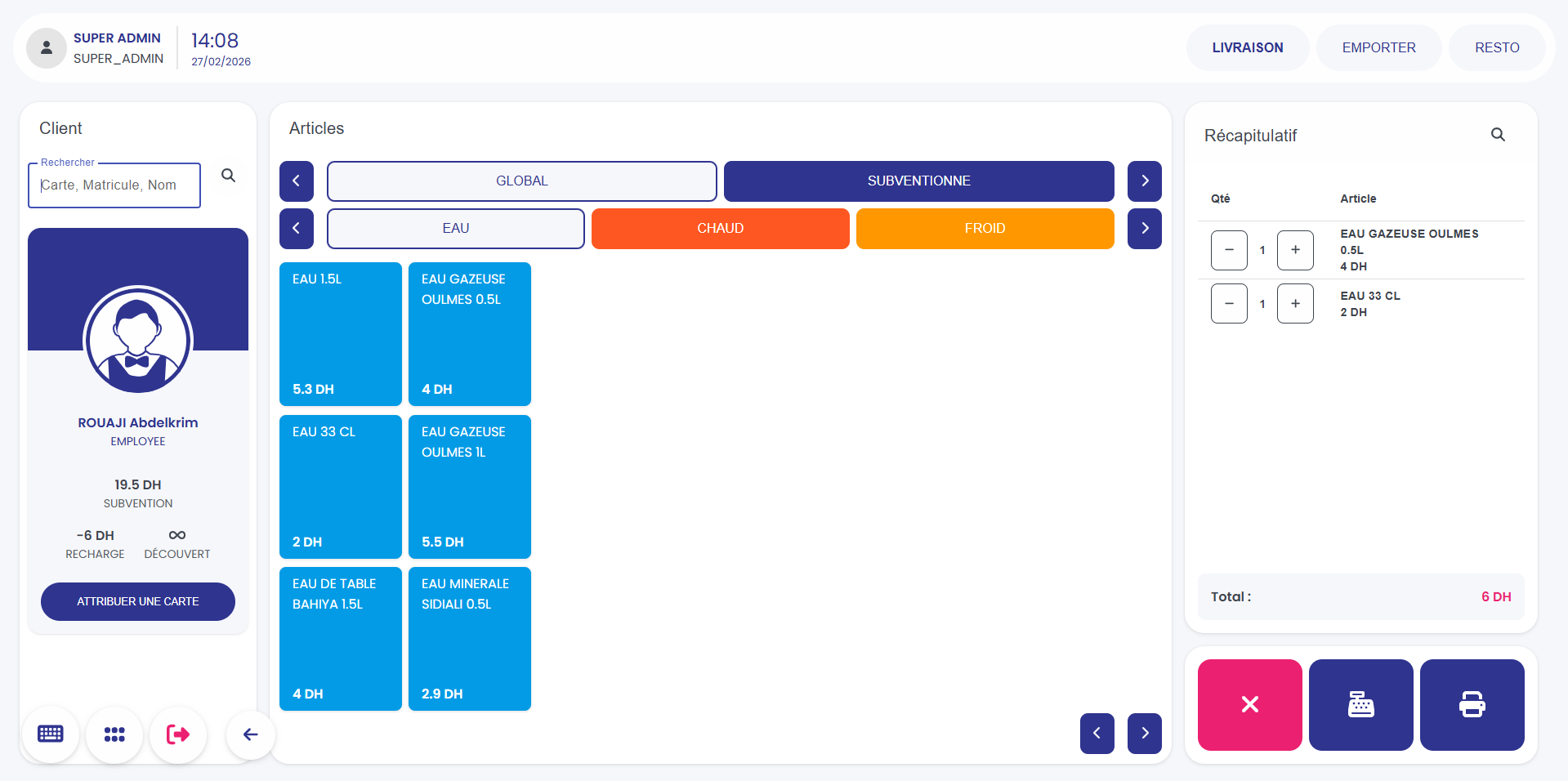 Identification et paiements CantiPos
